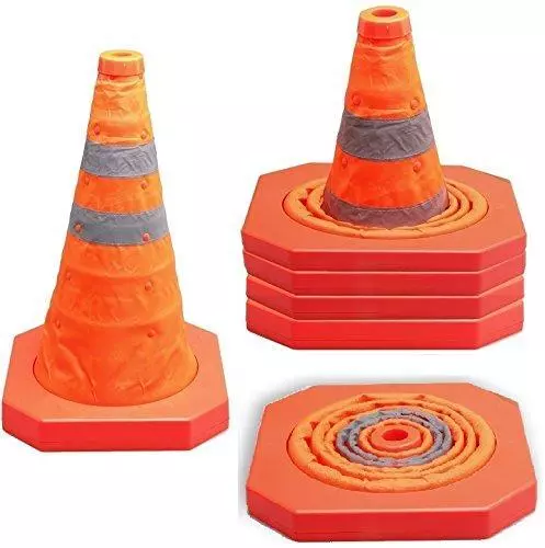 Cartman Collapsible Traffic Cone 15,5 Inches, Multi Purpose Pop up Reflective