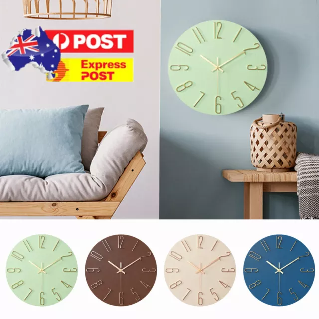 30cm Round Wall Clock Silent For Living Room Office Home Simple Modern Design