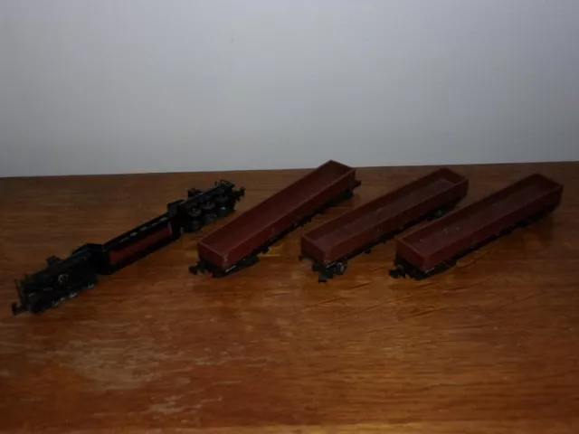 3 Wagons marchandises 1/160 N Trix Minitrix 3521 Tombereau DB 630 049 Güterwagen