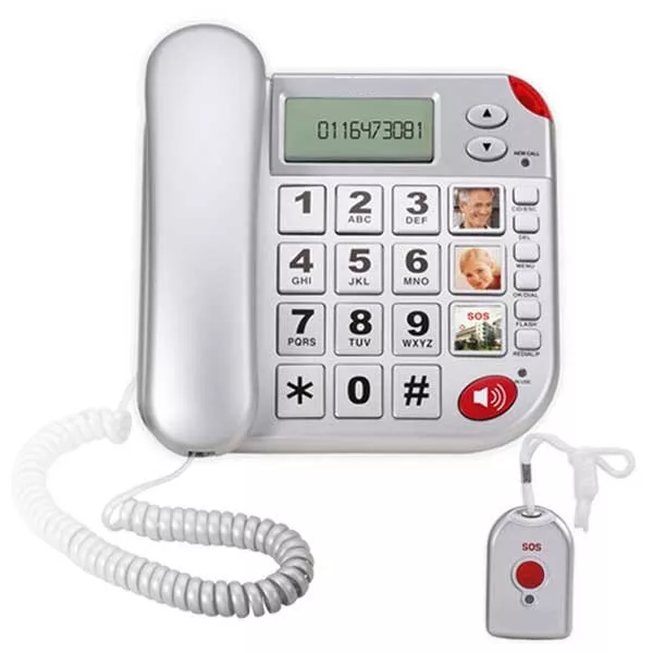 TELEFONO SALVAVITA PER Anziani Con Telecomando Da Appendere Portare Al Collo  EUR 79,90 - PicClick IT