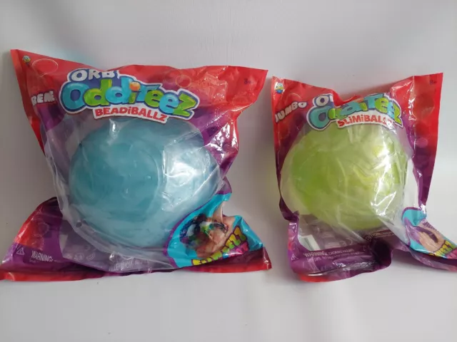 Extreme & Jumbo Orb Odditeez Beadiballz Squishy Stretchy Stress Ball Bundle