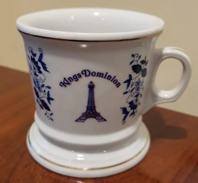 VINTAGE KINGS DOMINION Gold Trim Shaving Mug RARE Amusment Park