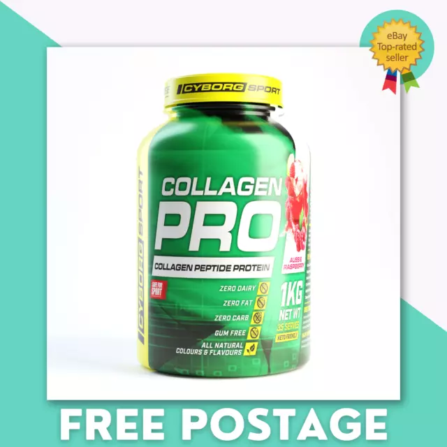 Cyborg Sport Collagen Pro - 1KG Hydrolyzed Peptide Protein Natural Keto Friendly