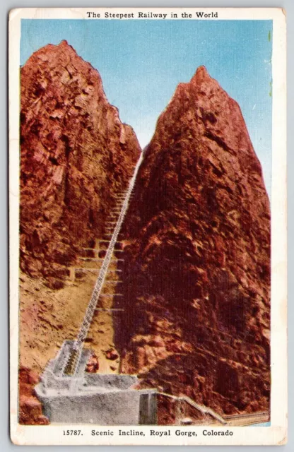 Steepest Railway World Scenic Incline Royal Gorge Colorado CO Postcard UNP VTG