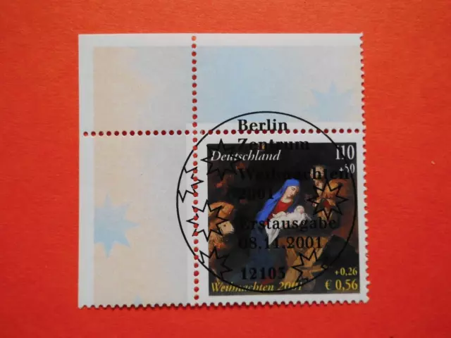 BM. Briefmarken BRD 2001 Weihnachten Mi. Nr. 2227 FDC - Vollstempel + Eckrand