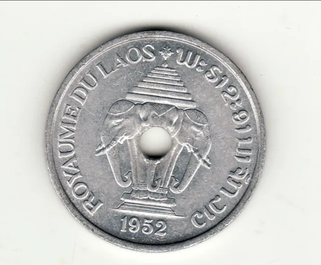 Laos 20 Cents  Alu 1952