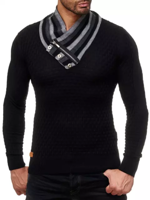 Pullover di maglia uomo Redbridge pullover pullover pullover colletto scialle nero