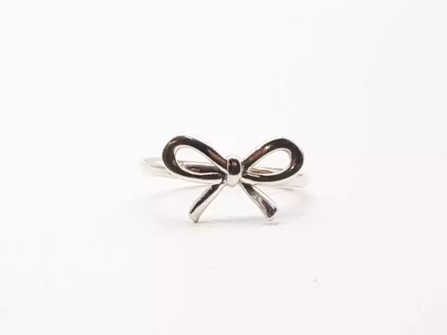 Tiffany & Co Sterling Silver 92.5% 1.9g Bow Ring Size 6.75 Lhlxzde 144020014203