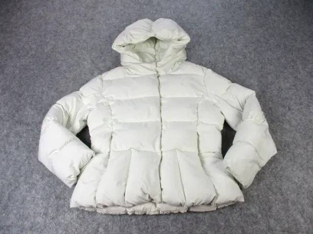 Ralph Lauren Jacket Girls Extra Large 16 White Polo Pony Down Puffer Hooded Coat