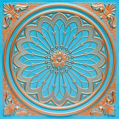 Decorative PVC Ceiling Tile 2'x2' (25/pack)-Blue Curacao #238 Drop-in/Glue-up