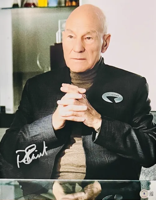 Patrick Stewart Signed 11x14 Photo Star Trek Captain Picard Beckett Witnessed