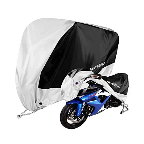 NEVERLAND Bache Moto 190T Polyester Housse Moto, Bache Protection Moto XXXL, Noi