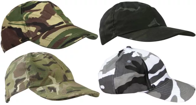 NEW KombatUK Kids Childs Boys Adjustable Duckbill Ripstop Camo Baseball Cap Hat