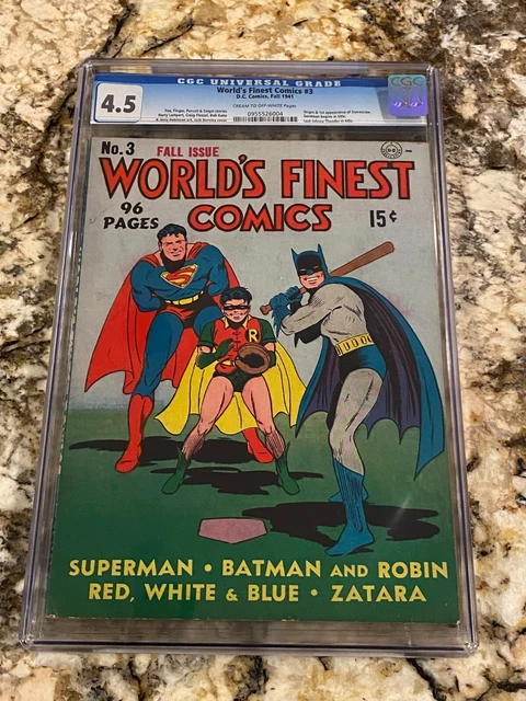 World's Finest Comics #3 Cgc 4.5 1St Scarecrow Sandman Begins Superman Batman Dc