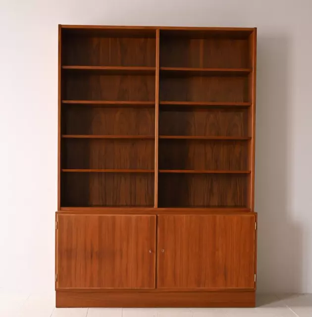 MidCentury Libreria in teak con sideboard, design scandinavo vintage, 60s