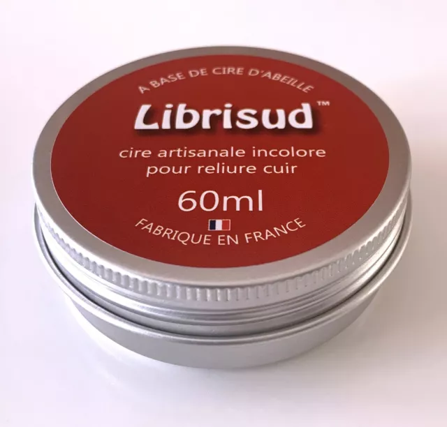 CIRE pour reliure livre cuir LIBRISUD 60 ml. Incolore.