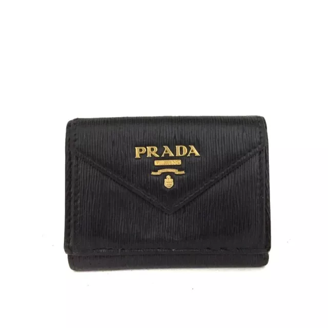 PRADA Logo Saffiano Leather Trifold Wallet/6W0218