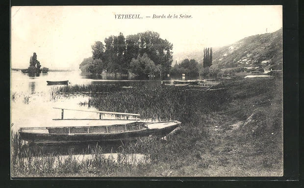 CPA Vetheuil, Bords de la Seine