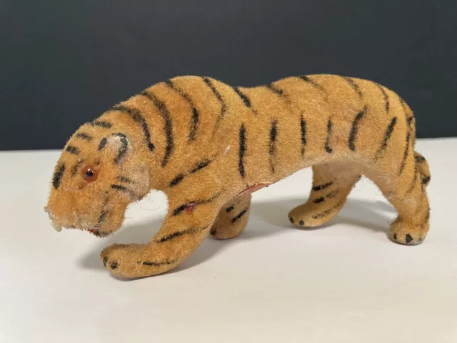 Vintage HANDWORK KUNSTLERSCHUTZ Flocked Animal WEST GERMANY ~ TIGER