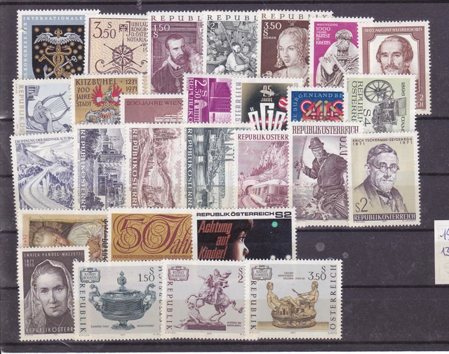Österreich  Lot aus dem Jahr 1971 postfrisch siehe  Scan