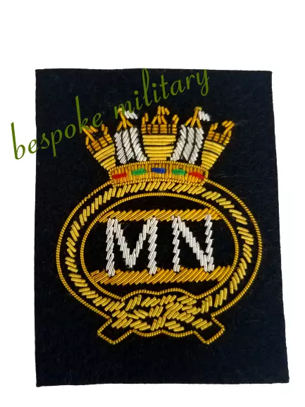 Merchant Navy (MN) Blazer Badge Embroidered (Bullion wire) High Quality