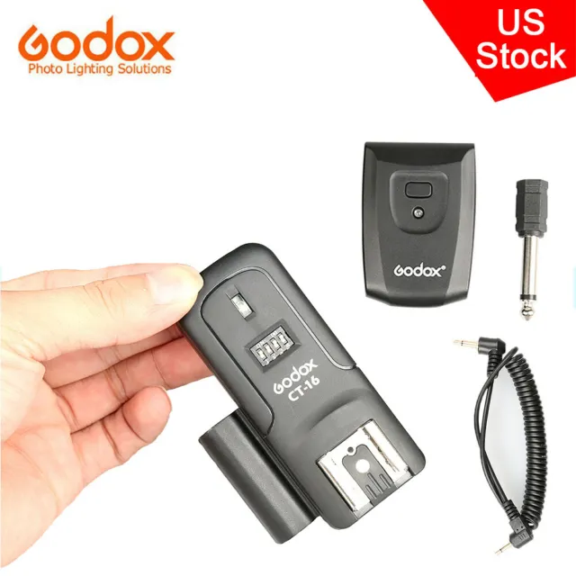 US Godox CT-16 Studio Flash Trigger Transmitter+Receiver Set for Canon Nikon