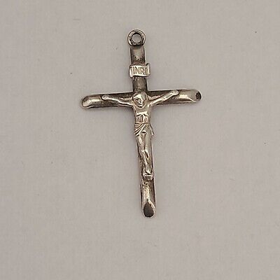 Designer Tk Signed Sterling Silver Crucifix Jesus On Cross Charm Cross
