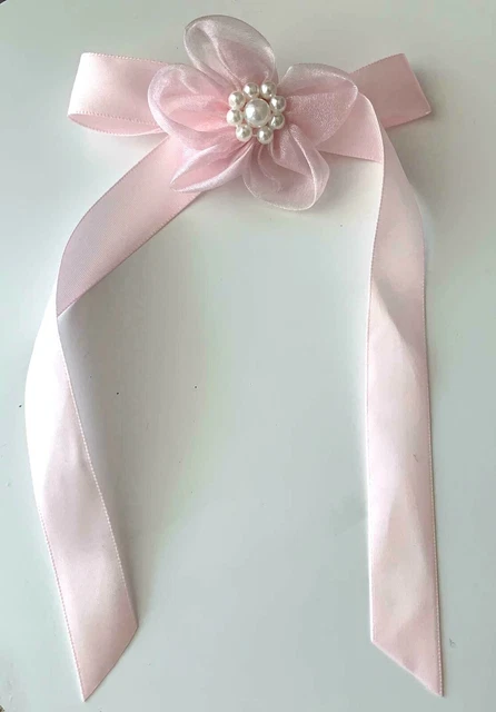 Damen / Mädchen Ballett Kleid Schmuck Bluse Brosche mit Perlen + Satinband NEU