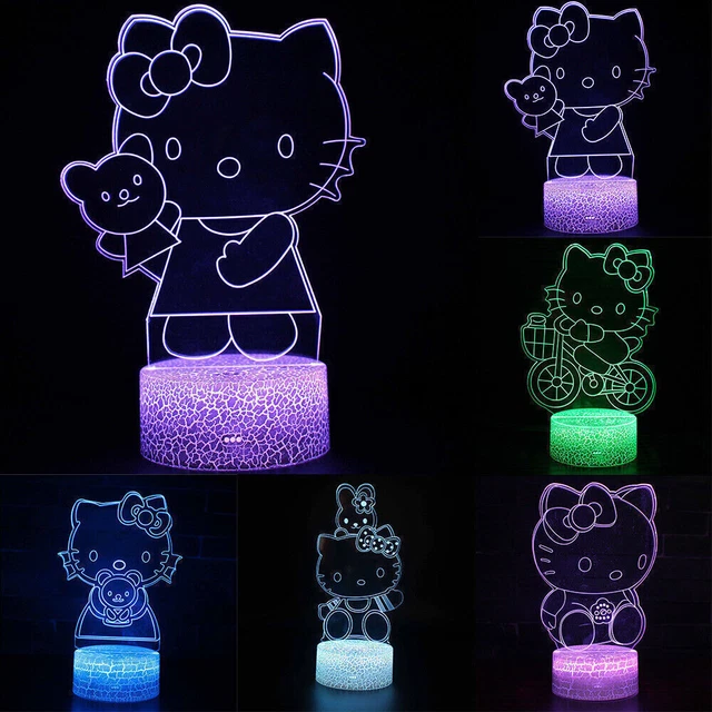 HELLO KITTY 3D LED Night Light Touch Control Table Lamp Bedroom Decors