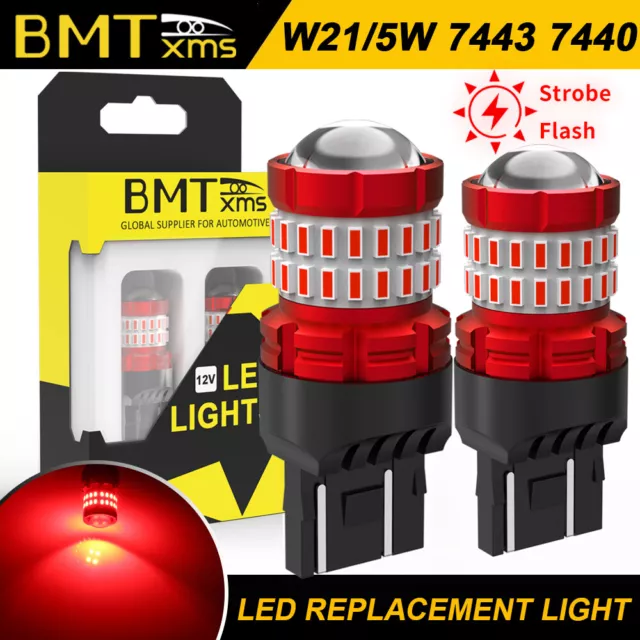 7443 7440 7444 LED Red Brake Tail Light Bulb Flashing Strobe for Honda CR-V