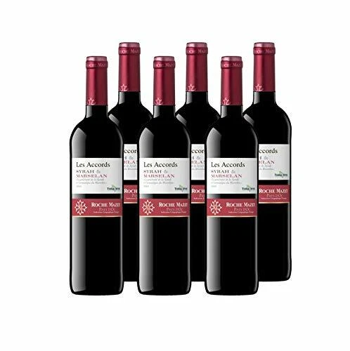 Vin Rouge Les Accords de Roche Mazet Syrah Marselan Lot de 6 Bouteilles x 75 cl