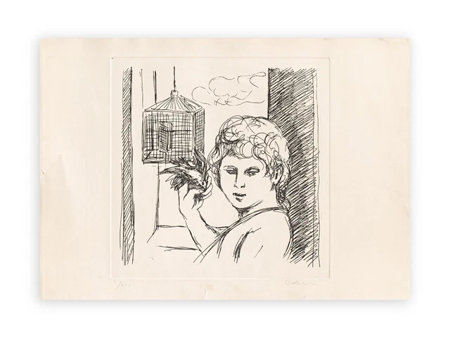 CARLO LEVI (Torino 1902 - Roma 1975) OPERA INCISIONE ACQUAFORTE cm 49,5 x 69,5