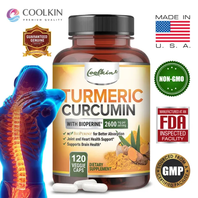 Cúrcuma Curcumina 2600mg - Salud de las articulaciones, aliviar el dolor y la inflamación de las articulaciones