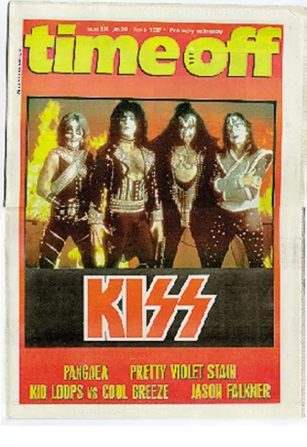 KISS MAGAZINE TIME OFF KISS on COVER +1 page INSIDE 30x40 AU 97  -N141217 EUR 5,00 PicClick FR