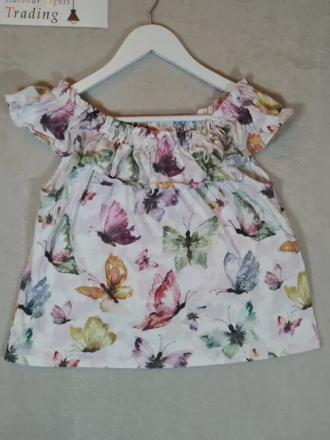 Girls gorgeous Pink NEXT Butterfly Print top age 10 years Pretty Summer Holiday