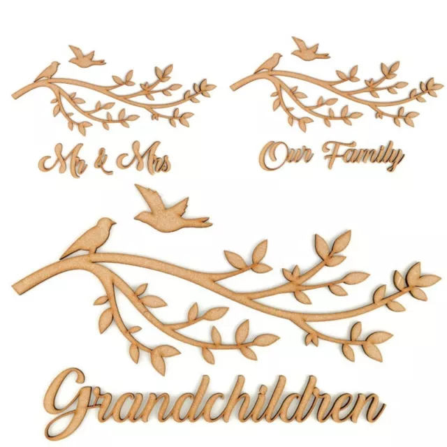 Wooden MDF Family Tree Branch  Craft Shape Decoration Guestbook Wedding Frame