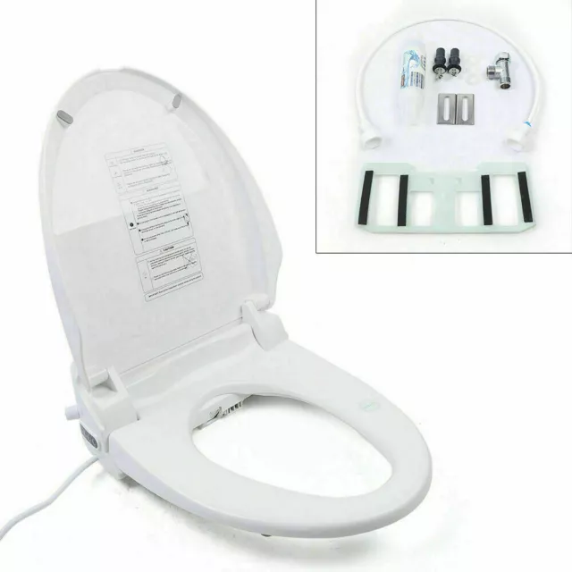 Smart Digital Toilet Seat Heated Bidet Wireless Remote Control +Stainless Nozzle