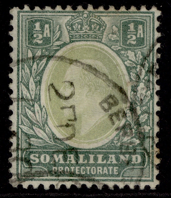 SOMALILAND PROTECTORATE EDVII SG32, ½a dull green & green, FINE USED.