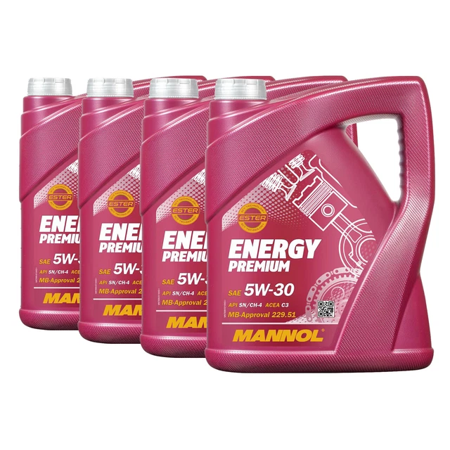 Aceite De Motor Sintético Mannol 5W-30, 5 Litros, Especificación API SN, ACEA C3, BMW LL-04, MB 229.51, VW 504/507