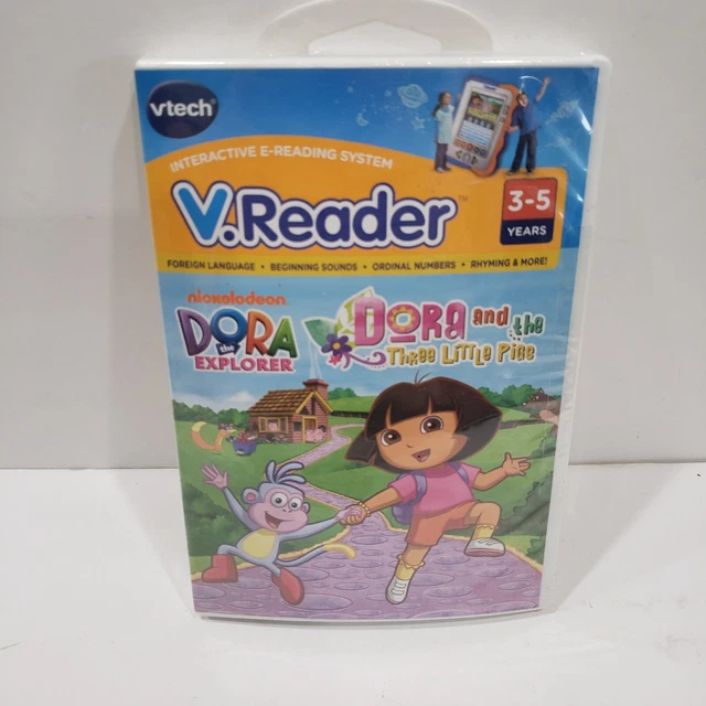 DORA THE EXPLORER Dora & the Three Little Pigs Vtech V.Reader System ...