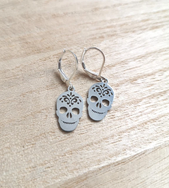 Boucles d'oreilles Argent 925 Têtes De Mort