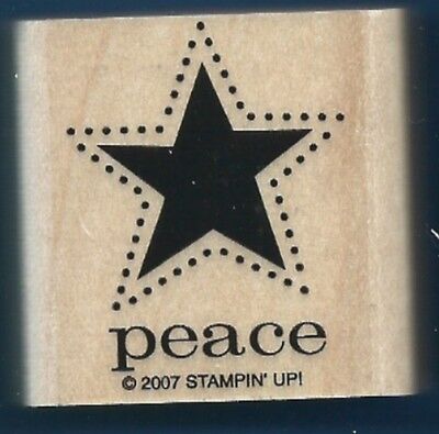 PEACE STAR HOLIDAY card words Stampin' Up! Wood Mount Christmas Rubber Stamp