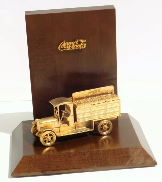 Vintage Coca-Cola Gold Plated Delivery Truck Bookend