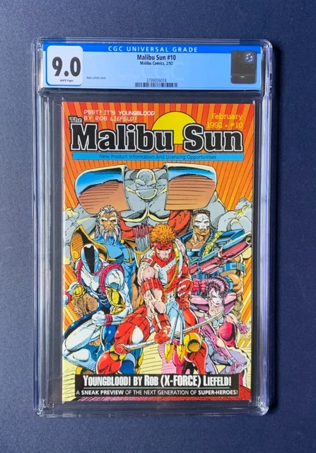 Malibu Sun #10 CGC 9.0 1st Appearance Youngblood 1992 Image Liefeld White Pages