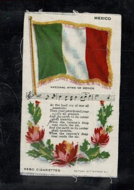 2x NATIONAL FLAG, SONG & FLOWER - AMERICAN TOBACCO - SILK CIGARETTE CARDS (UN12) 3