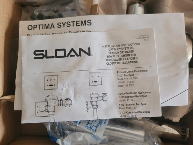 Nib Sloan Flushometer Optima Sensor Toilet Flush Valve 111- Es-S 1.6 Gpf