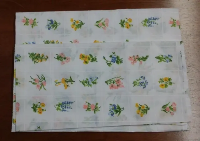 Pair Vintage  Pink Blue Yellow Floral Print King Size Pillowcases Free Shipping