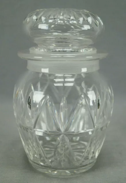 British or American ABP Era Clear Cut Crystal 5 1/2 Inch Stoppered Condiment Jar