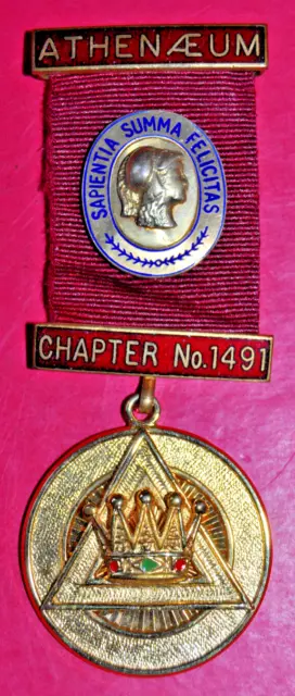 Athenæum Royal Arch Chapter No 1491 masonic past MEZ jewel PZ Athenaeum