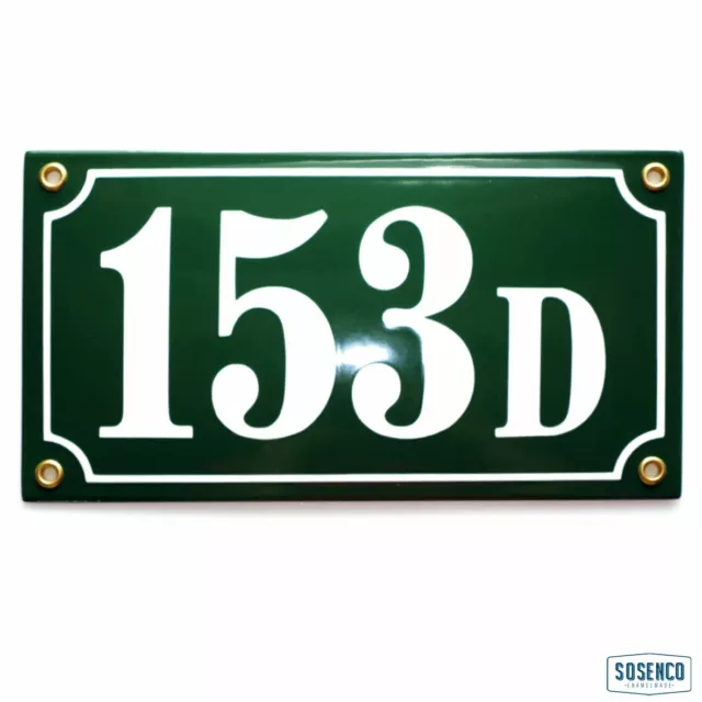 Porcelain address plaque 4.7x8.7″ customisable handmade enamel house number sign